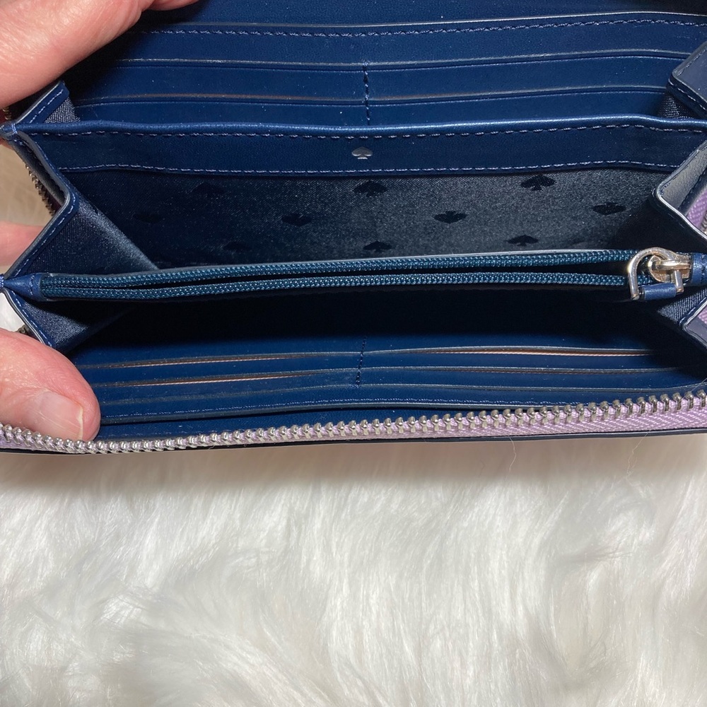 NWOT ♠️ Kate Spade New York Cameron LG Continental wallet Lavender and Blue - Picture 5 of 6